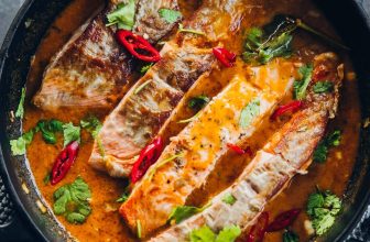Crispy Salmon In Coconut Lime Sauce