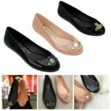 Womens Ladies Flat Slip On Jelly Shoes Space Love III Orb IV Plastic Pumps Shoes
