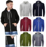 Plain Mens American Fleece Zip UP Hoody Jacket Soft Sweatshirt Hooded Hoodie Top