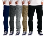 Mens Cargo Trousers Work Wear Combat Safety Cargo 6 Pocket Full Pants Size 32-44