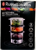 Russell Hobbs 3 Tier Compact Food Steamer 7L Brushed Stainless 14453 #New Unused