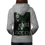 Wellcoda 420 Be Happy Rastafari Womens Hoodie Back