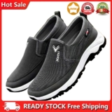 Men Casual Travel Shoes Breathable Slip On for Jogging and Sports (41 gray)