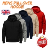 Plain Adults Kids Hoodie Hooded Sweatshirt Mens Womens Boys Girls