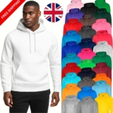 Plain Adults Kids Hoodie Hooded Sweatshirt Mens Womens Boys Girls