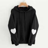 Lady Heart Hoodies Sweatshirt Cute Jumper Hooded Tops Long Sleeve Pullover Tops
