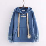 Women Girl Hooded Sweatshirt Hoodies Top Bunny Rabbit Cute Wave Japanese