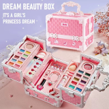 Kids Makeup Kit Little Girls 49 Pcs Washable Makeup Kit Real Girl Princess Make