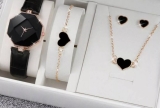 Watch Gift Set for Women Ladies Black & Gold 4 PIECE WATCH SET Top Quality UK