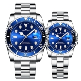 Classic Men & Women Stainless Steel Watch Business Calendar Quartz Wrist Watch