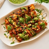 Grilled Chicken Kabobs with Cilantro Pesto