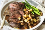 Sirloin Steak with Red Wine Pan Sauce