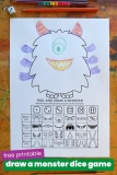 Roll and Draw a Monster – Free Printable